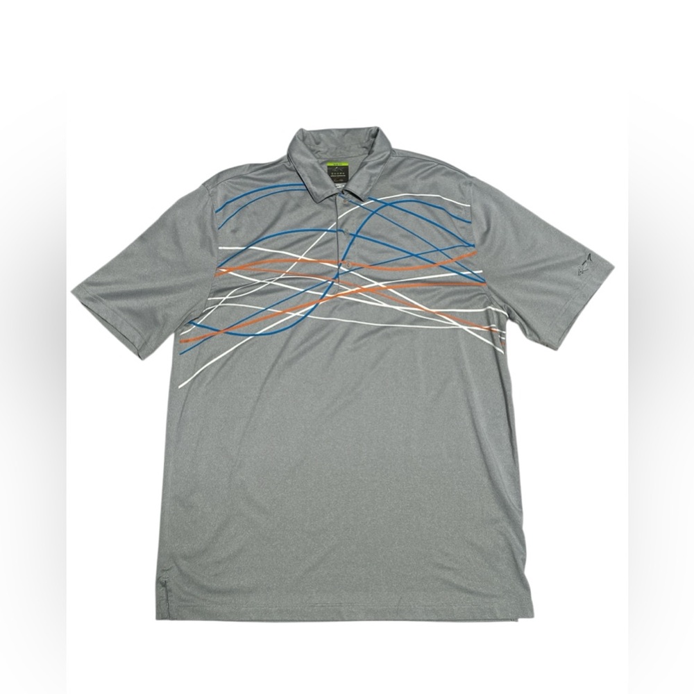 Shark Greg‎ Norman for Tasso Elba Play Dry Slim Fit Men's Golf Shirt Polo Gray